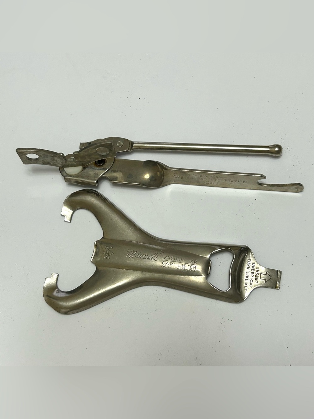 Vintage Ekco Miracle Stainless Jar Cap Lifter & can Opener